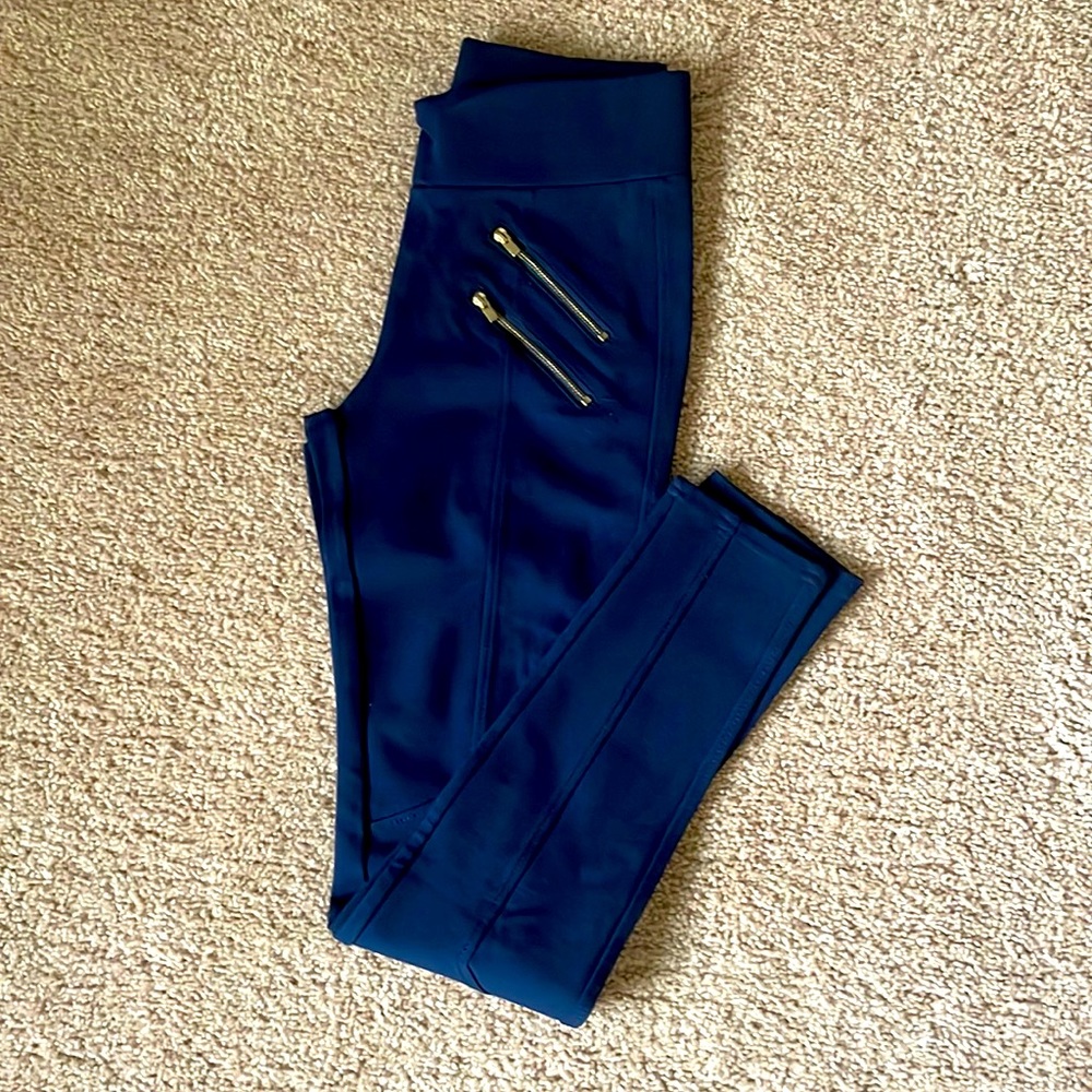 Guess Women’s Blue Double Zipper Leggings Size S/P